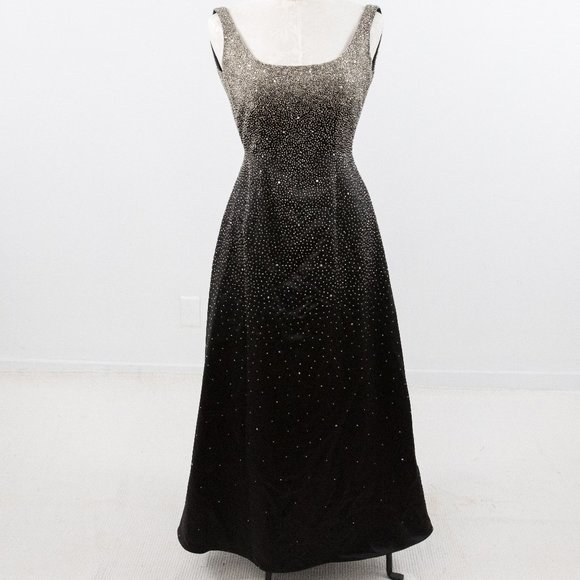 Vintage 50s 60s Formal Gown 6 Medium Hollywood Glam Princess Dress Black - Picture 1 of 9